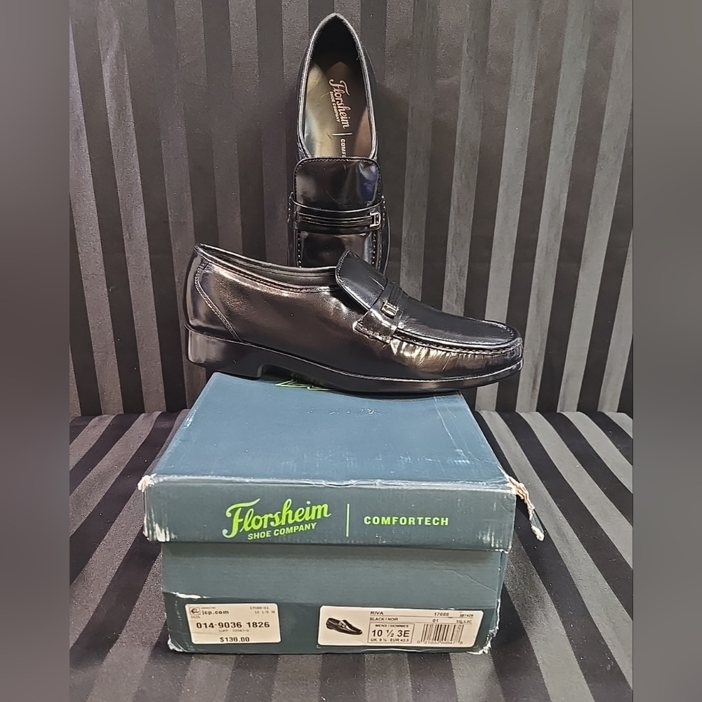 Minor Scuff & Footbed Damage Florsheim Men US 10.5 Extra Wide Riva Slip On Shoes